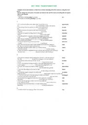 English Worksheet: Rewrite sentences