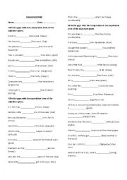 English Worksheet: COMPARATIVE AND SUPERLATIVE ADJECTIVES