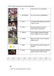 English Worksheet: SPORT 4 (matching exercise)