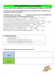 English Worksheet: how to develop healthy eating habits 