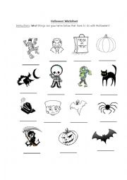 English Worksheet: Halloween Worksheet - Vocabulary