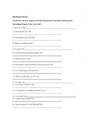 English Worksheet: reported speech