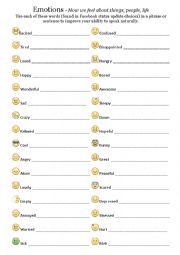 English Worksheet: Emotions_Emoticons