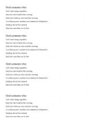 English Worksheet: Find Someone WHo Modals