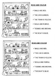 English Worksheet: READ AND COLOUR