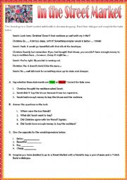 English Worksheet: Shopping in a Street Market