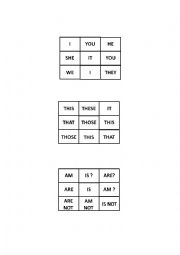 Personal Pronoun and to be TIC TAC TOE