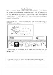 Weather Worksheet - Making Plans