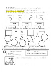 English Worksheet: Colours and shapes