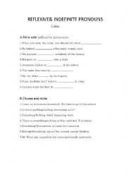 English Worksheet: reflexive & indefinite pronouns 