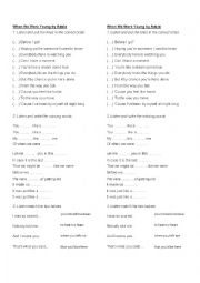English Worksheet: When we were young by Adele