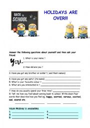 English Worksheet: BACK TO SCHOOL 