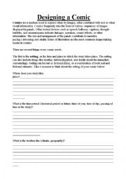 English Worksheet: Designing a comic