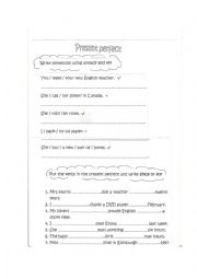 English Worksheet: present perfect