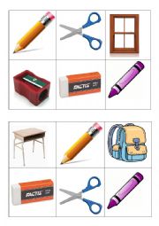 Bingo Cards Classroom objects