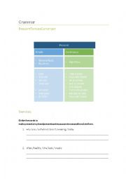 English Worksheet: Present Tenses Contrast and Healthy Habits