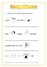 English Worksheet: Body Idioms