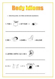 English Worksheet: Body Idioms