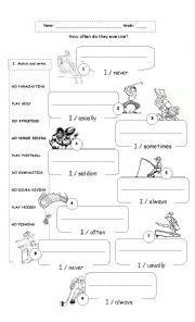 English Worksheet: Sports and Adverbs of Frequency