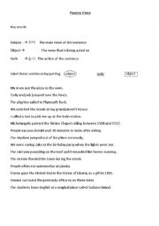 English Worksheet: Passive Voice Introduction with exercises