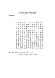 School Objects puzzle