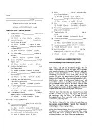 English Worksheet: relative pronouns and modal verbs exam