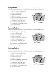 English Worksheet: Present Continuous Photograph Activity