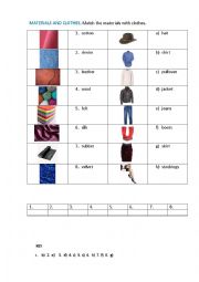 English Worksheet: CLOTHES 3 (matching exercise)