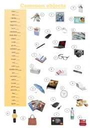 English Worksheet: Common objects
