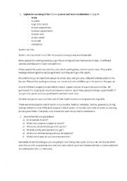 English Worksheet: reading test