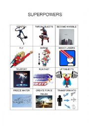 English Worksheet: Superpowers flashcards