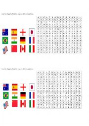 Flags & Countries wordsearch
