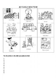 English Worksheet: daily routines