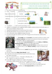 English Worksheet: Summer Holidays+The Independence Day