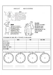 English Worksheet: THE TIME - DAILY ROUTINE ACTIVITY