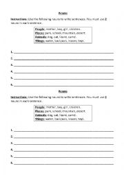 English Worksheet: Nouns Exercise
