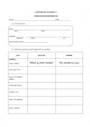 English Worksheet: Giving personal information