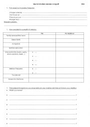 English Worksheet: First day game:speed meeting