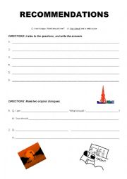English Worksheet: What should I eat?