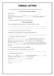 English Worksheet: FORMAL LETTER