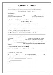 English Worksheet: FORMAL LETTER