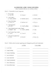 English Worksheet: agreeing and disagreeing