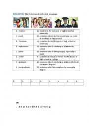 EDUCATION. STUDENTS ( matchiung exercise)