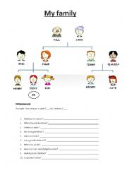 English Worksheet: My family 