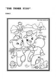 English Worksheet: The three little pigs