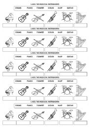 English Worksheet: LABEL THE MUSICAL INSTRUMENTS