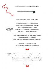 English Worksheet: We are never getting back together by Taylor Swift