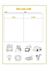 English Worksheet: Hot and cold