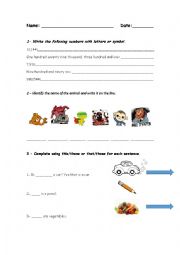English Worksheet: Beginners test
