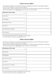 English Worksheet: Getting to know someone